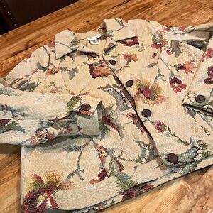 Vintage Coldwater Creek Floral Tapestry Jacket.